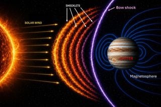 J&uacute;piter utiliza un sistema sorprendentemente complejo para defenderse de las part&iacute;culas del Sol