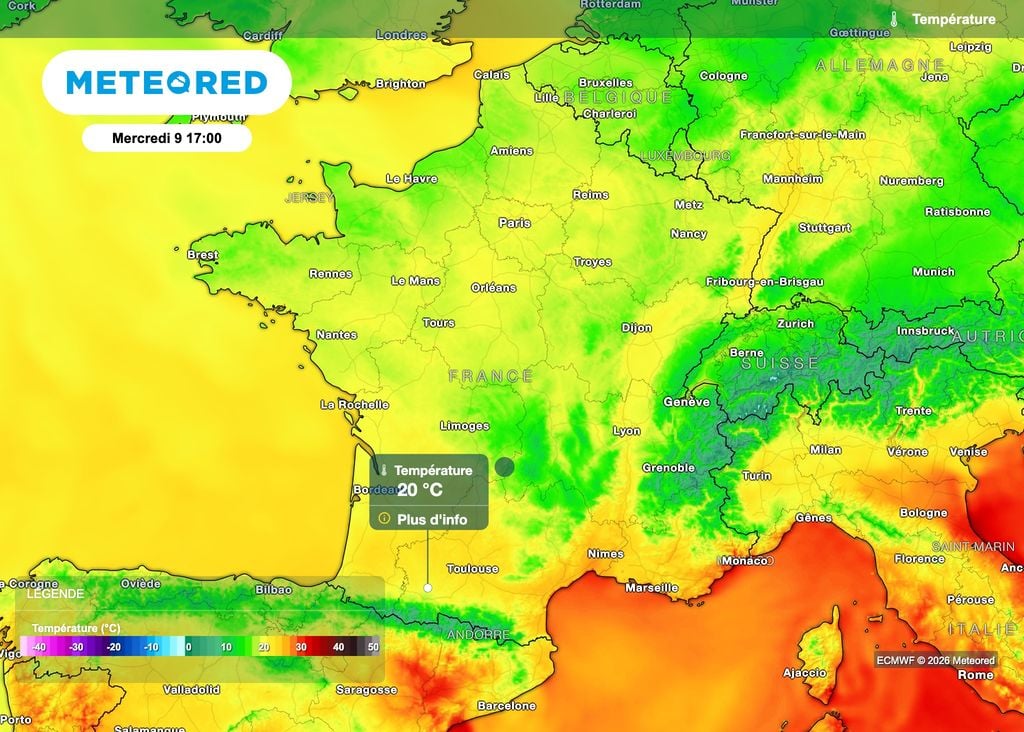 La fraîcheur océanique envahira une grande partie de la France le mercredi 9 septembre