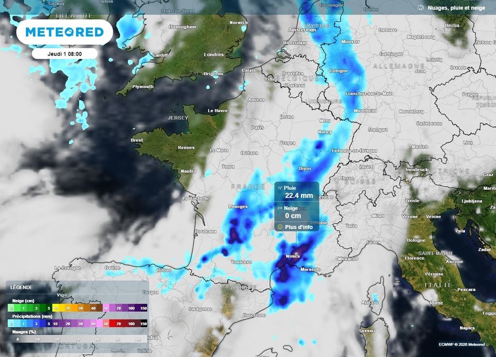 Un front traversera la France mercredi et jeudi, plus actif sur le Languedoc et les Cévennes
