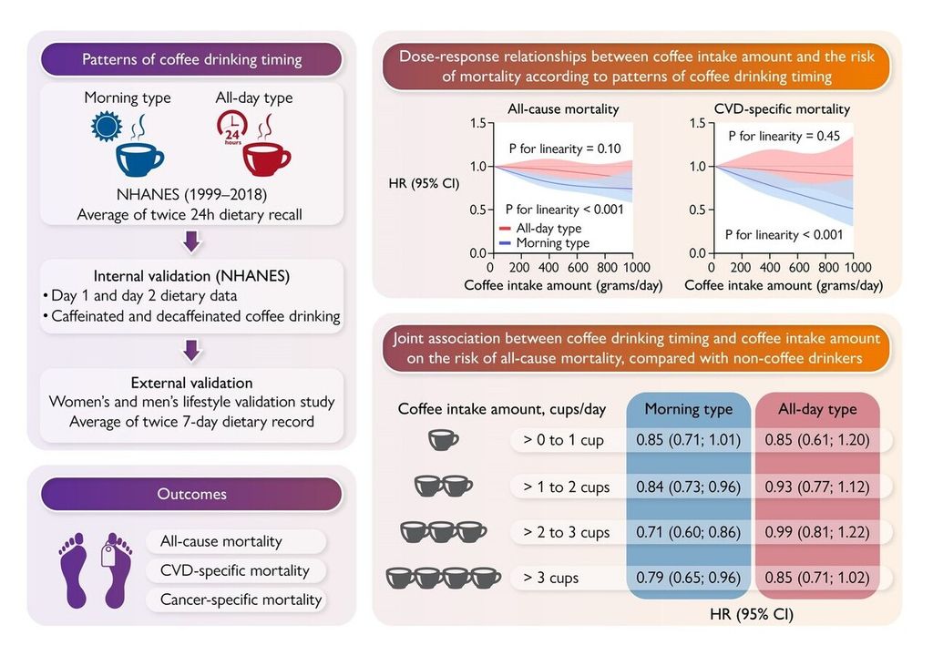 Gegenüberstellung von morgendlichem und abendlichem Kaffeekonsum Gegenüberstellung von morgendlichem und abendlichem Kaffeekonsum
