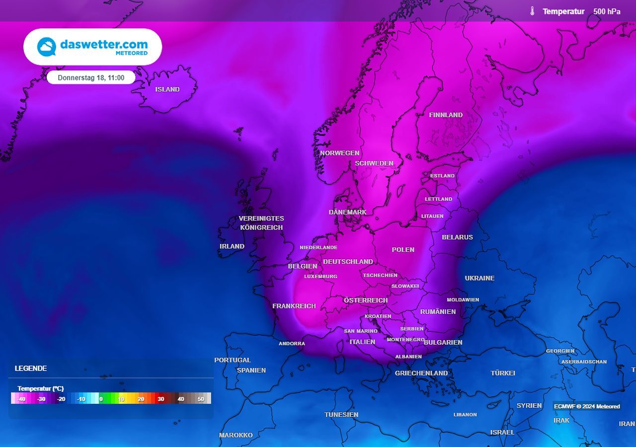 Arktische Kaltluft flutet Deutschland: Höhenwetterkarte zeigt am ...