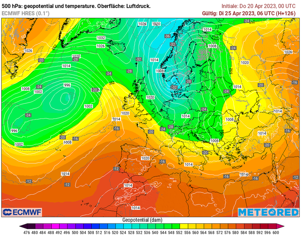 Kaltlufttropfen, 500 hPa