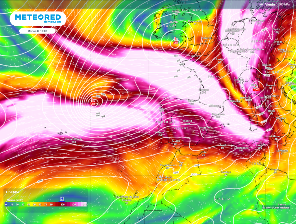 Intensidad del viento