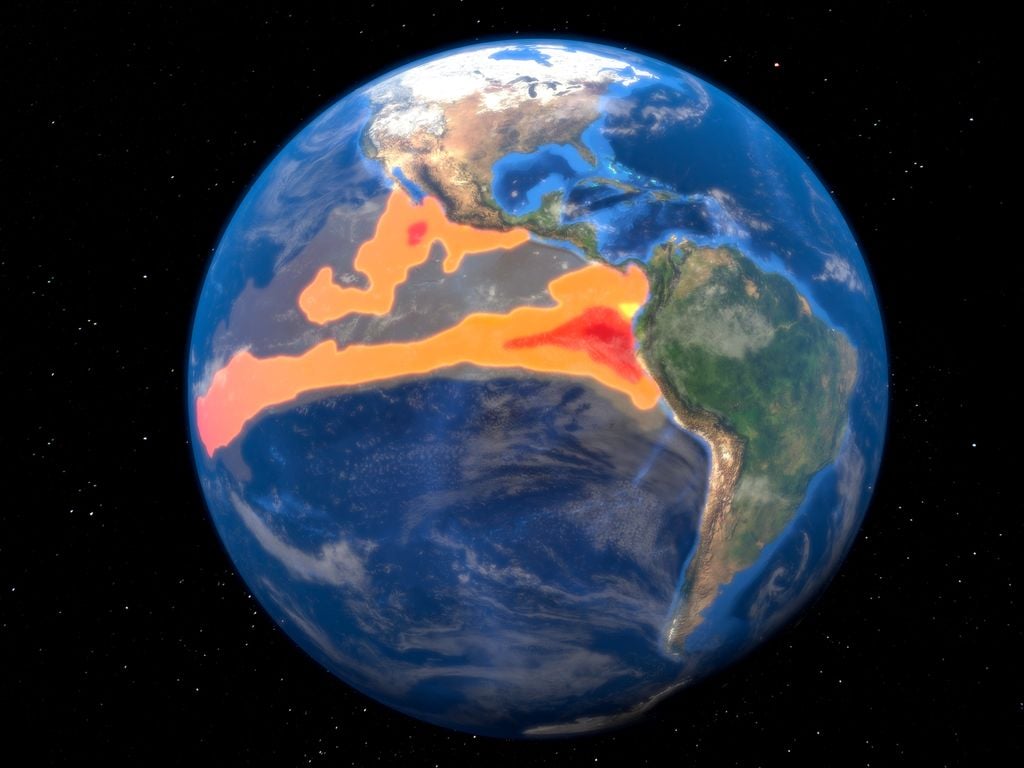 Erderwärmingsmodelle zeigen verschiedene Szenarien des Klimawandels als Folge der Treibhausgasemissionen