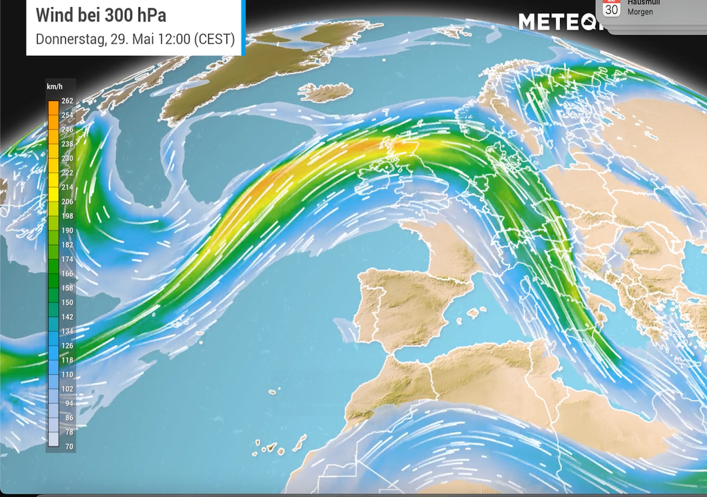 Starkwindband, Jetstream, Deutschland, Wettergeschehen Starkwindband, Jetstream, Deutschland, Wettergeschehen