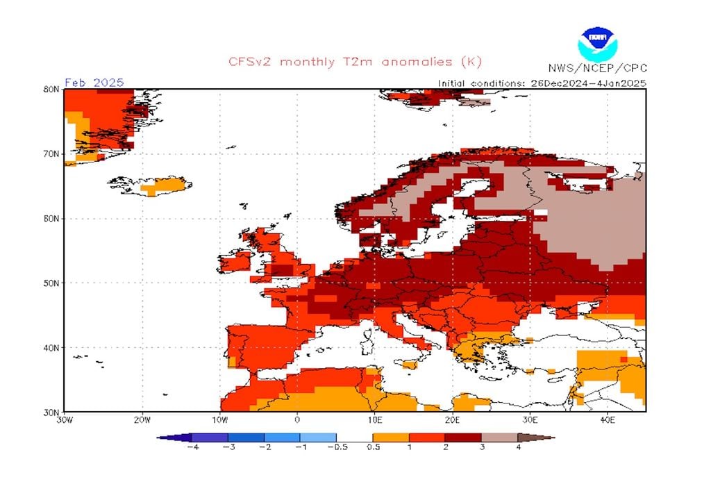 Temperatur-Anomalien Februar