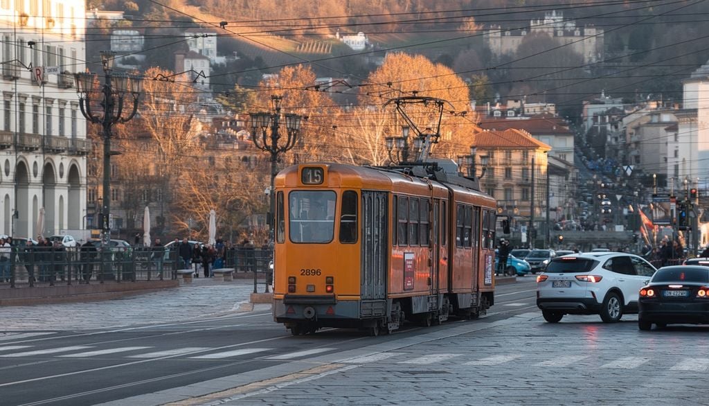 tram italia Un tram circola per le vie di Torino.