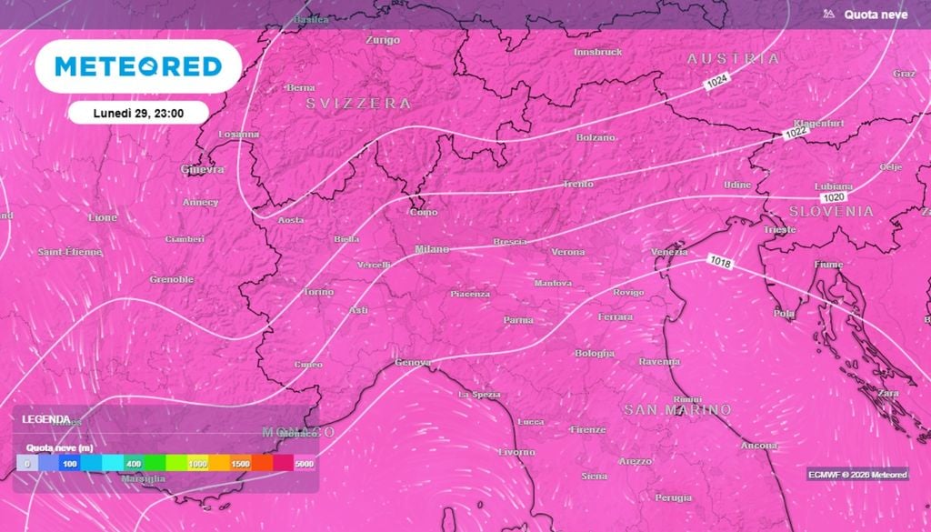 La quota della neve è così elevata da rendere improbabile un ripristino, seppur minimo di un manto nevoso protettivo per i ghiacciai. Manto nevoso che con il caldo si è completamente fuso, lasciando scoperto il ghiaccio praticamente su tutte le Alpi.