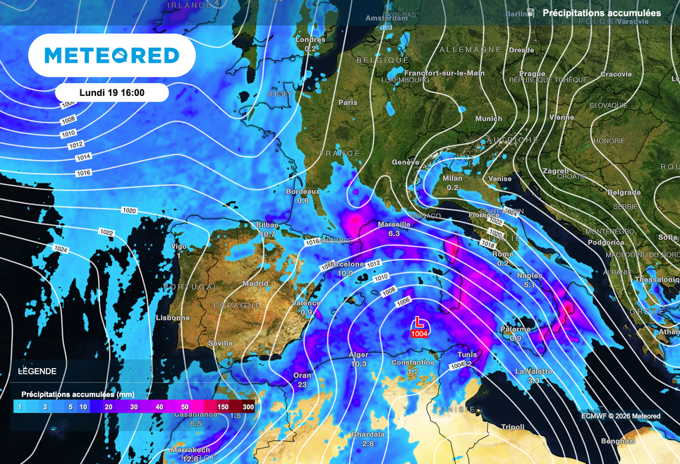 La goutte froide située en Méditerranée continue de provoquer des intempéries dans le sud-est de la France !