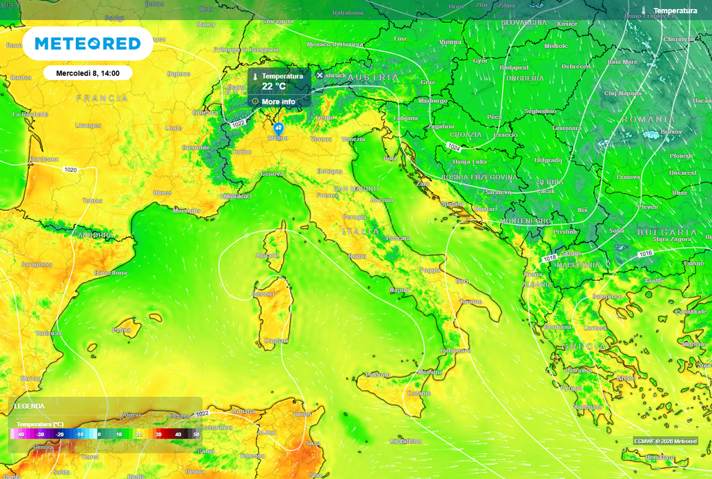 Fino a 22-24°C al Nord Italia