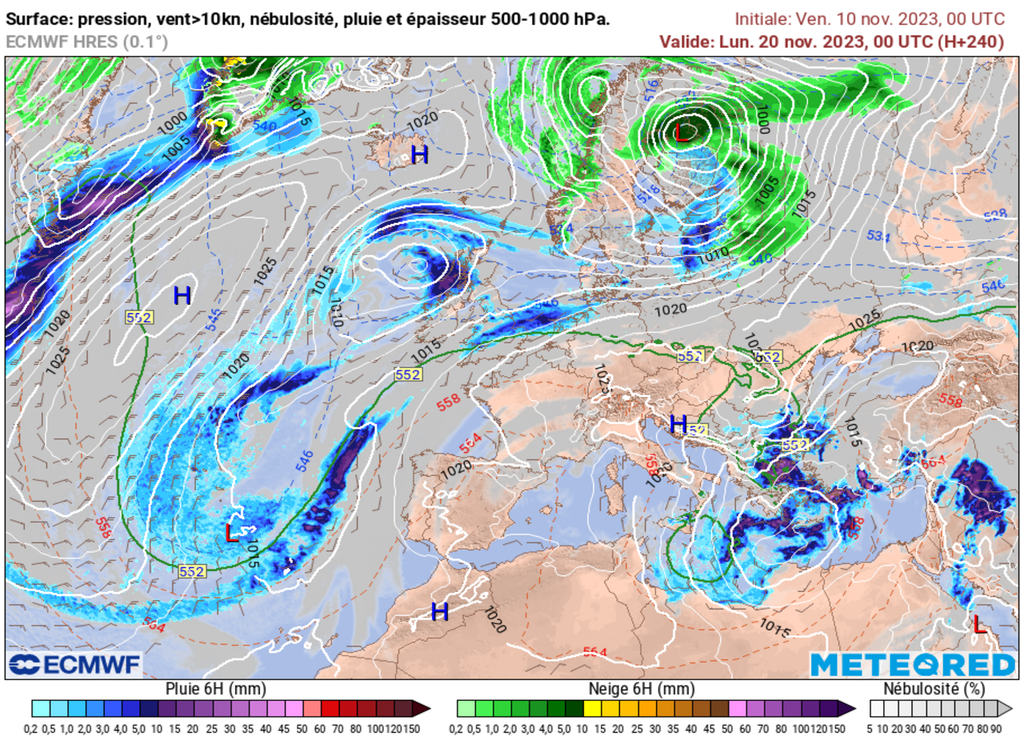 Pour l'avant dernière semaine de novembre, l'anticyclone devrait s'affirmer sur tout le pays, écartant le risque de pluie.