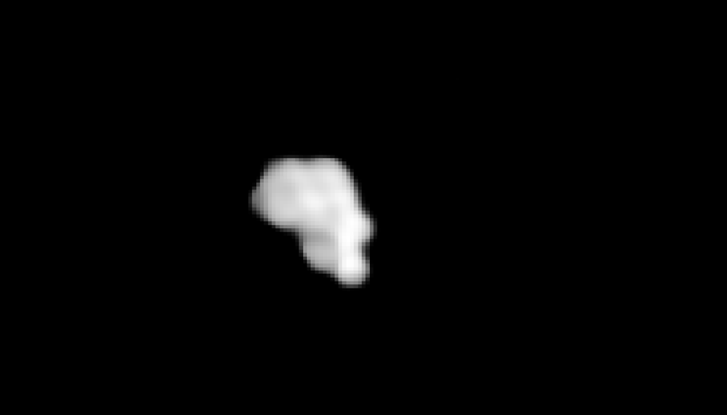 Immagine rielaborata dell'asteroide 44 Nysa osservato al LBT e al VLT. Credit: Kate Minker et al. 2026