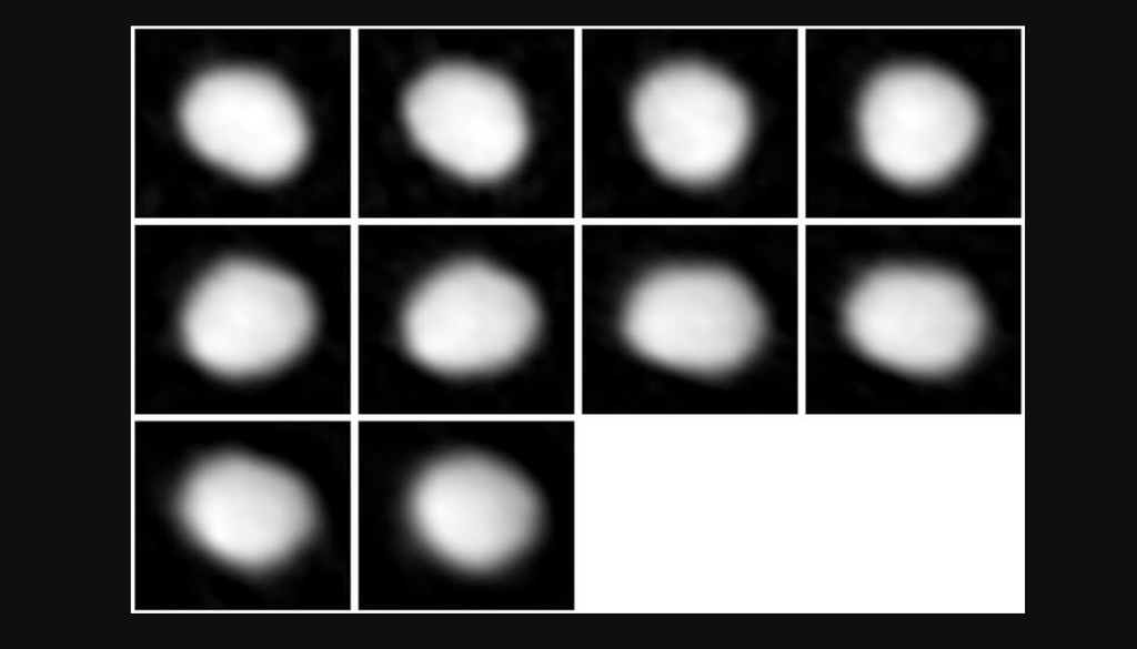 Juno Mosaico di immagini dell'asteroide 3 Juno a diverse fasi della sua rotazione assiale ottenute con il telescopio ALMA. Credit: ALMA (NRAO/ESO/NAOJ)