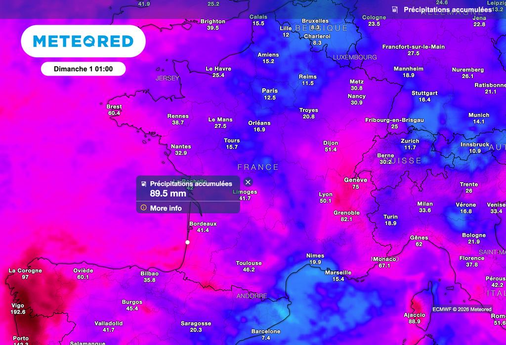 Les cumuls de pluie s'annoncent importants au cours des prochains jours dans plusieurs régions.