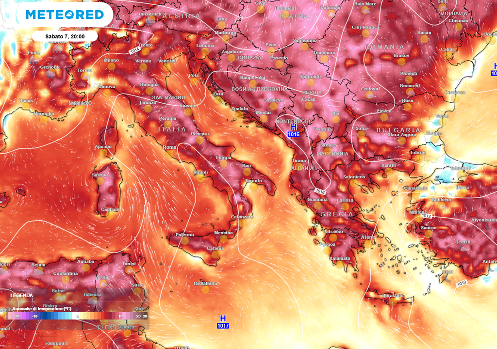 Caldo, anomalie di temperatura.