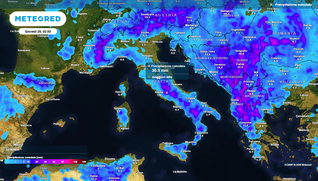 Nonostante il caldo, non mancheranno le piogge Temporali intensi interesseranno queste aree fino a Mercoledì