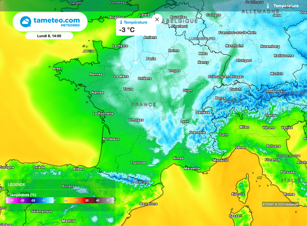 Aucun dégel sur plusieurs jours de possible sur la moitié Nord.