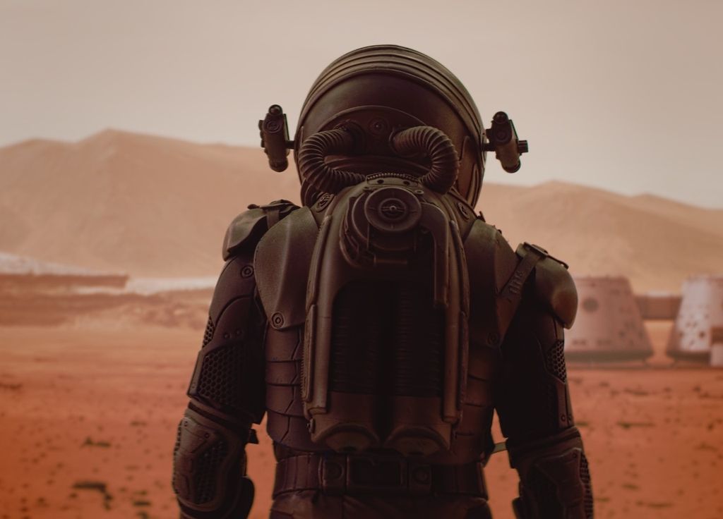 astronauta en suelo marciano