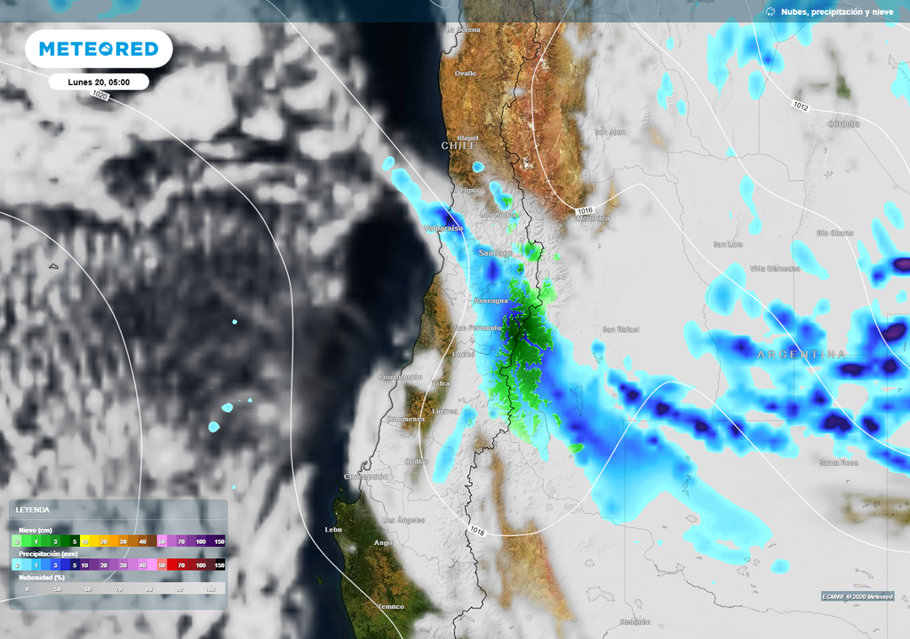 El centro norte recibirá precipitaciones débiles en el cambio de semana.