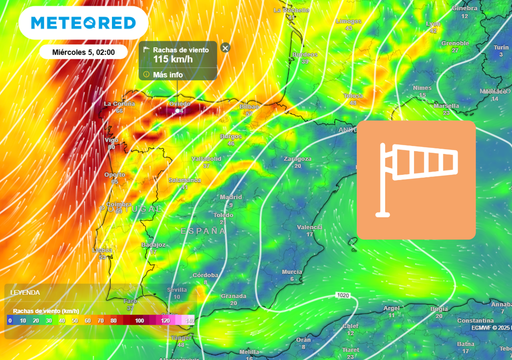 La AEMET avisa: en unas horas se disparará el viento hasta los 100 km/h en estas 5 comunidades