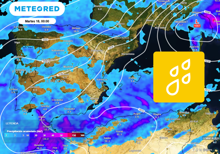 La AEMET prevé un final turbulento para la borrasca Claudia: activa avisos por lluvias en Andalucía, Baleares y Asturias