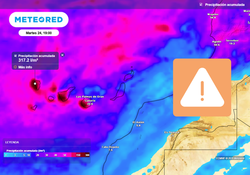 La AEMET se pone seria con los avisos de Canarias ante la previsi&oacute;n de 100 l/m2 en 12 horas