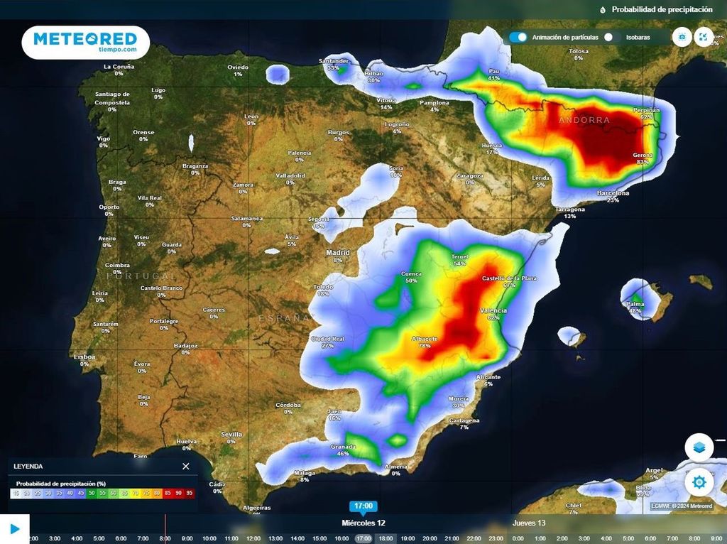 Probabilidad de precipitación Probabilidad de precipitación
