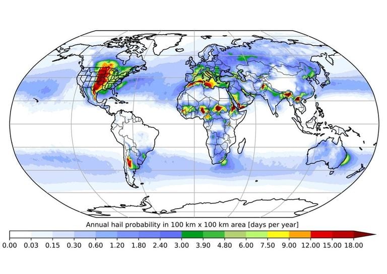 Mapa global del granizo Mapa global del granizo