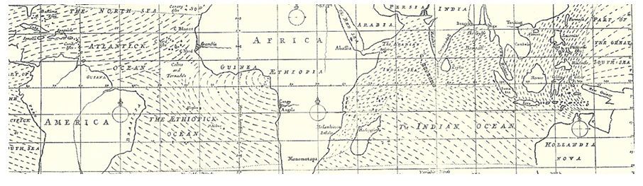 Figura 1. “Fuente de no poco placer es el contemplar... el mapa en el que figuran los vientos persistentes o periódicos en todos los mares...” Figura 1. “Fuente de no poco placer es el contemplar... el mapa en el que figuran los vientos persistentes o periódicos en todos los mares...” (Kant, 1756). Mapa tomado de Halley (1686).