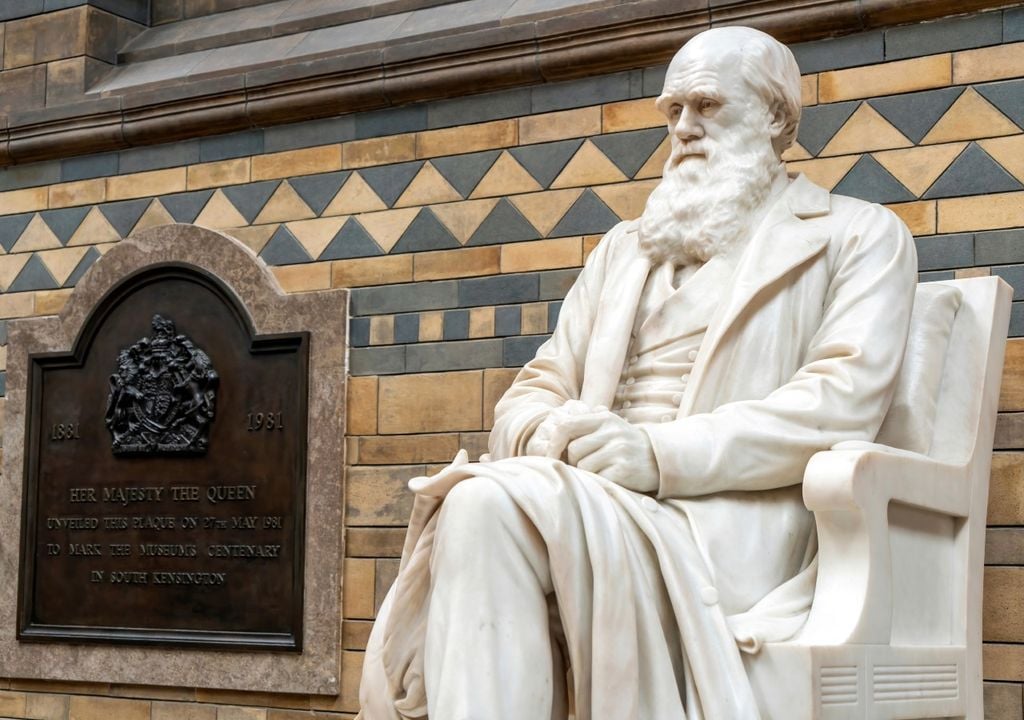 Estatua de Charles Darwin en el Museo de Historia Natural de Londres.