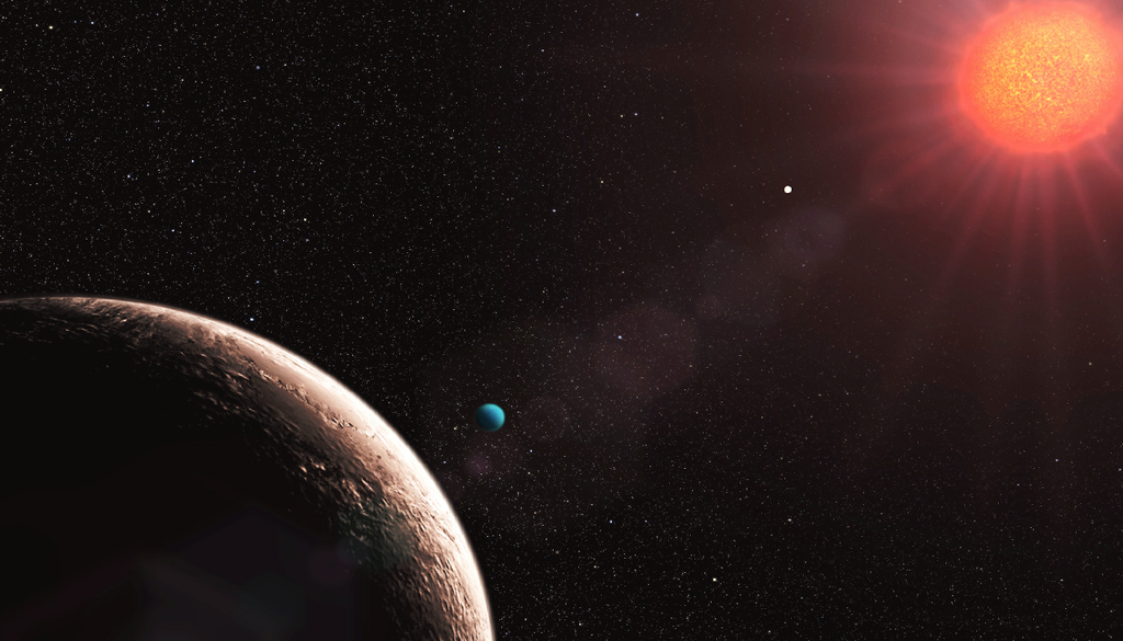 Gliese 581 Rappresentazione artistica della stella Gliese 581 con il suo sistema planetario. Credit: ESO/L. Calçada