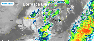 La borrasca Blas y ciclón mediterráneo con convección en su seno