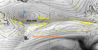 La borrasca del cambio de tiempo y su ciclogénesis explosiva