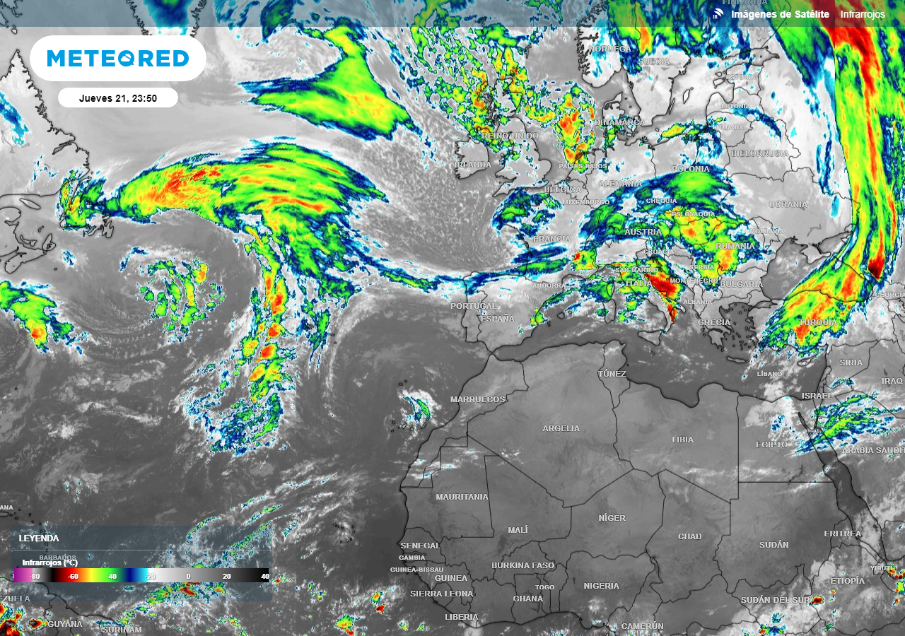 Una poderosa borrasca en el Atlántico, generada por un proceso de bombogénesis, traerá un temporal de vientos intensos, nieve y lluvias.