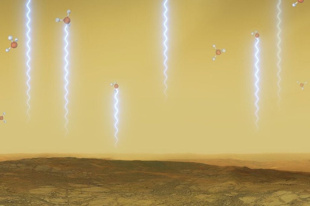 Ilustración que muestra fosfina en nubes de Venus, detectada por JCMT y ALMA, absorbiendo ondas milimétricas entre 55 y 80 kilómetros. Crédito: ESA.