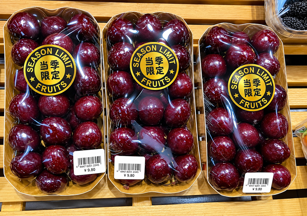 Las cerezas exportadas a los mercados asiaticos, alcanzan un gran valor comercial , impulsados por su valor comercial, social o festiva, especialmente durante las celebraciones de año nuevo.