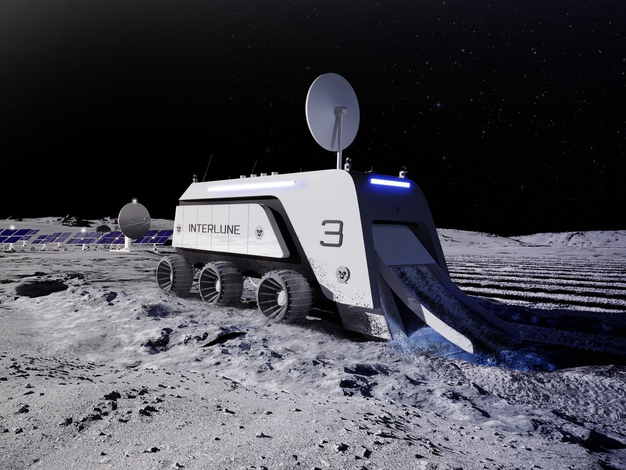 Concepción artística de la "cosechadora" lunar de Interlune. Creodito: Interlune