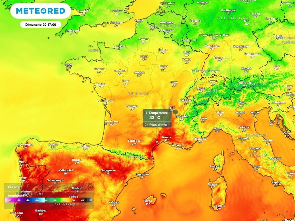 Dimanche, des pointes à plus de 30°C sont attendues dans les régions méridionales. Dimanche, des pointes à plus de 30°C sont attendues dans les régions méridionales.