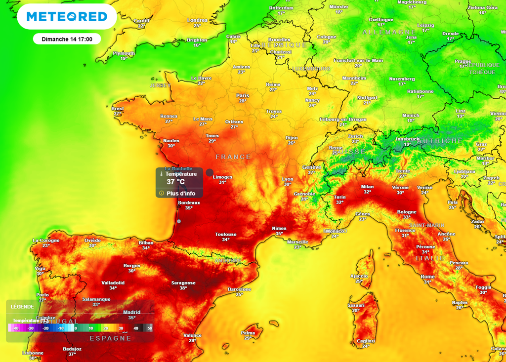 Ce week-end, des pointes à plus de 35°C sont attendues dans le sud-ouest. Ce week-end, des pointes à plus de 35°C sont attendues dans le sud-ouest.