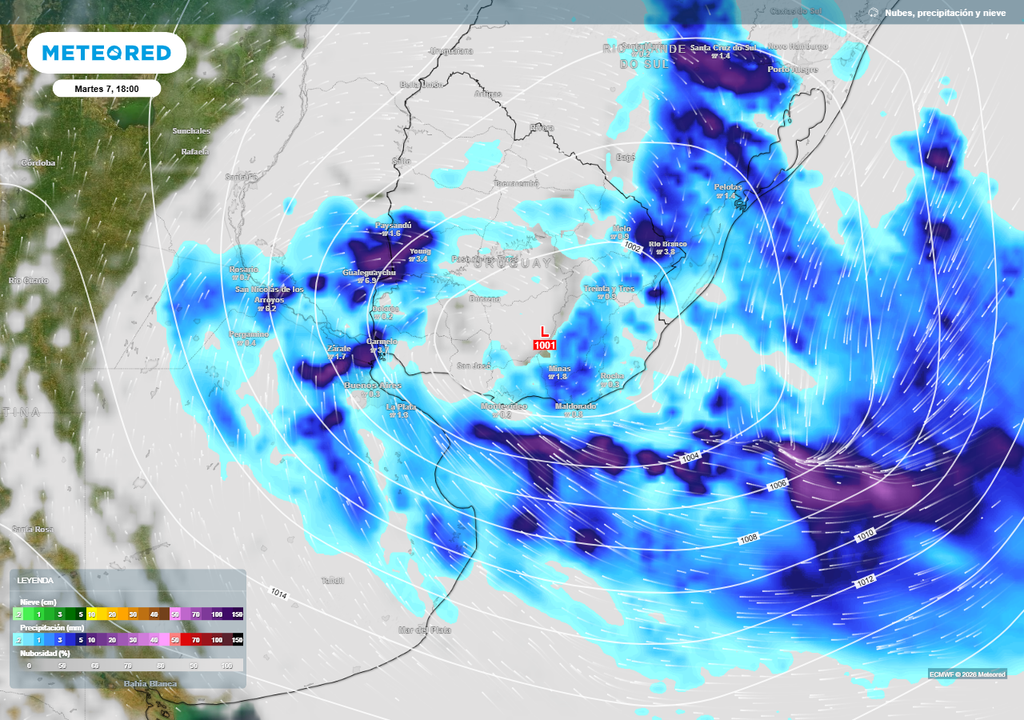 Ciclogénesis Buenos Aires AMBA alerta crecida lluvias SMN Las lluvias totales podrian rondar los 50 mm en el AMBA entre el lunes y martes.