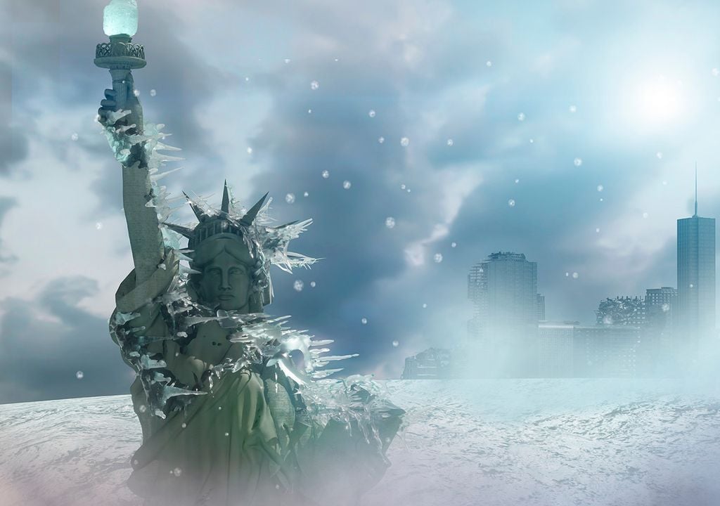 Nieve Estatua de la Libertad