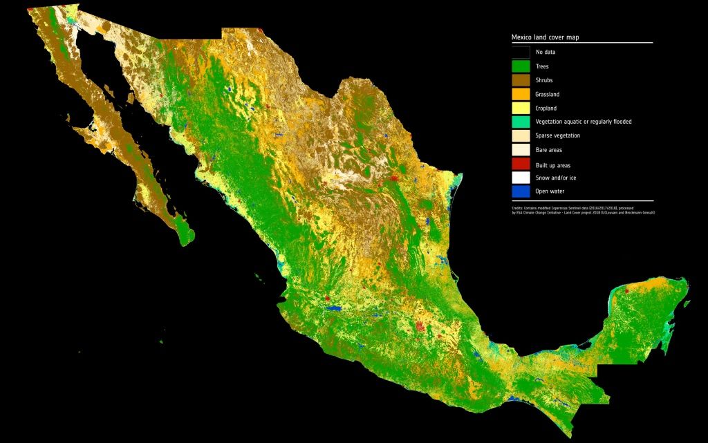 Foto 1: Mapa de la cubierta terrestre de México