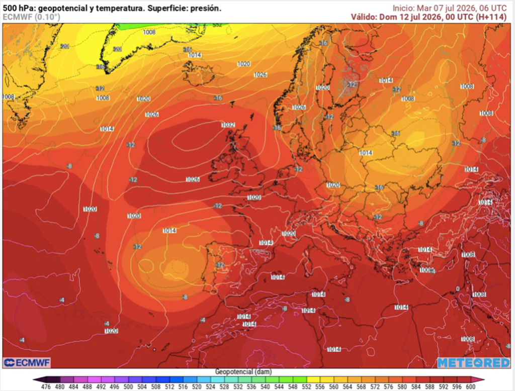 Temperatura a 5.500 metros de altura.