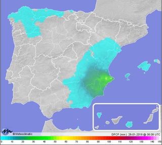 La DANA y primeras precipitaciones significativas a 28 de enero de 2018