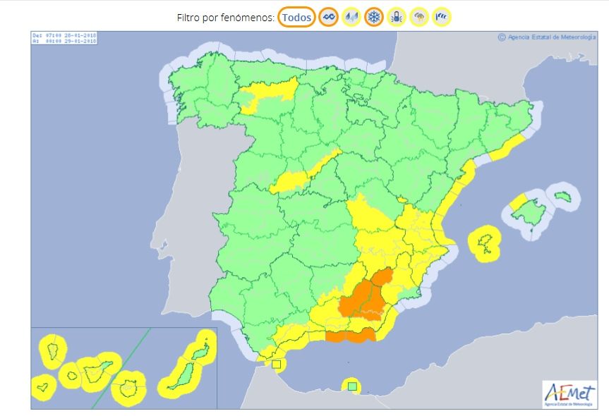 La Dana Y Primeras Precipitaciones Significativas A 28 De Enero De 2018