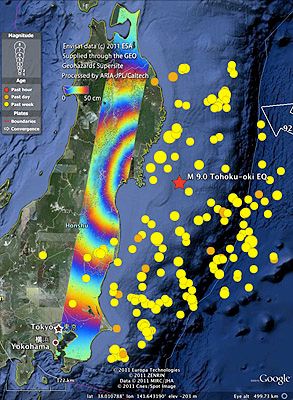 La Deformación De La Tierra Tras El Terremoto De Japón, Vista Desde El Espacio