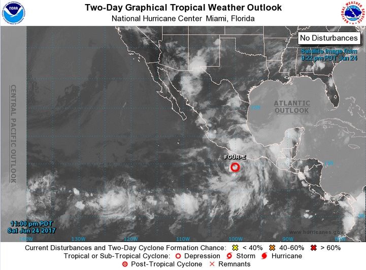 La Depresión Tropical 4-E Se Formó En La Costa Pacífica De México