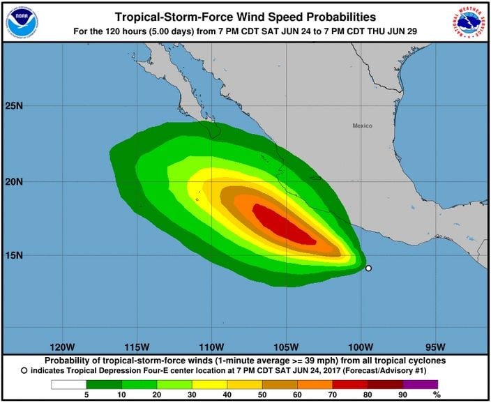 La Depresión Tropical 4-E Se Formó En La Costa Pacífica De México