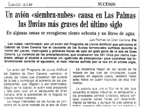 La Enigmática Tromba De Agua De Las Palmas De Gran Canaria Del 16 De Febrero De 1989