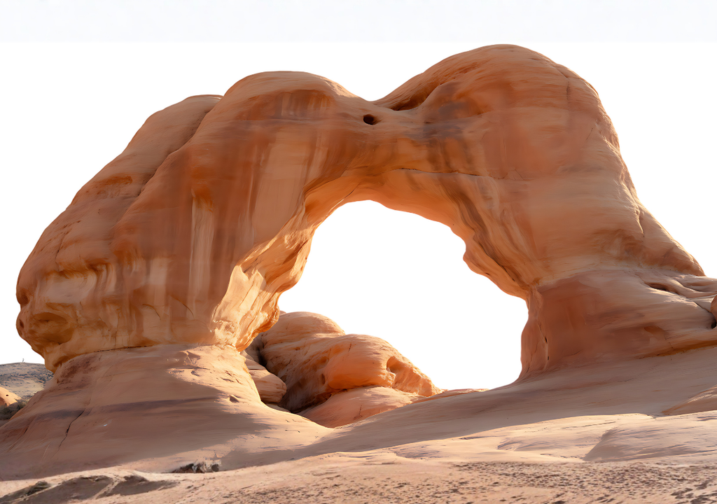 Erosión eólica: el viento, cargado de arena, actúa como una lija natural que desgasta la roca durante miles de años, esculpiendo arcos y formas sorprendentes en paisajes áridos y desérticos.